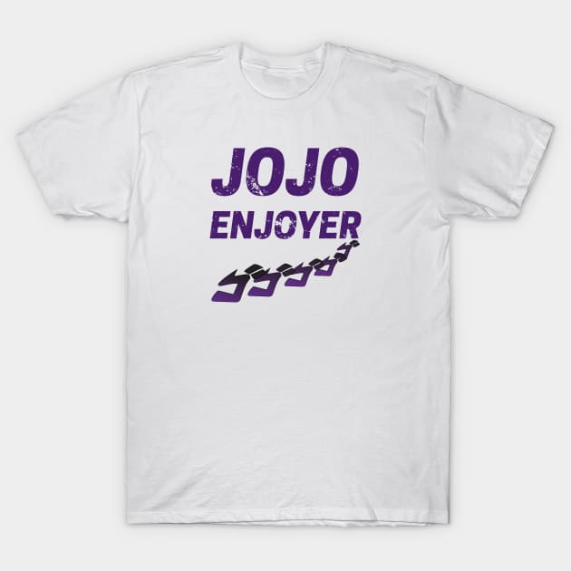 jojo enjoyer text with menacing effect T-Shirt by ijjul